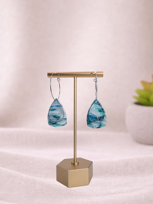 Blue Current III ceramic vase by Fable Clay Co with a smooth, rounded shape and vibrant blue glaze finish.