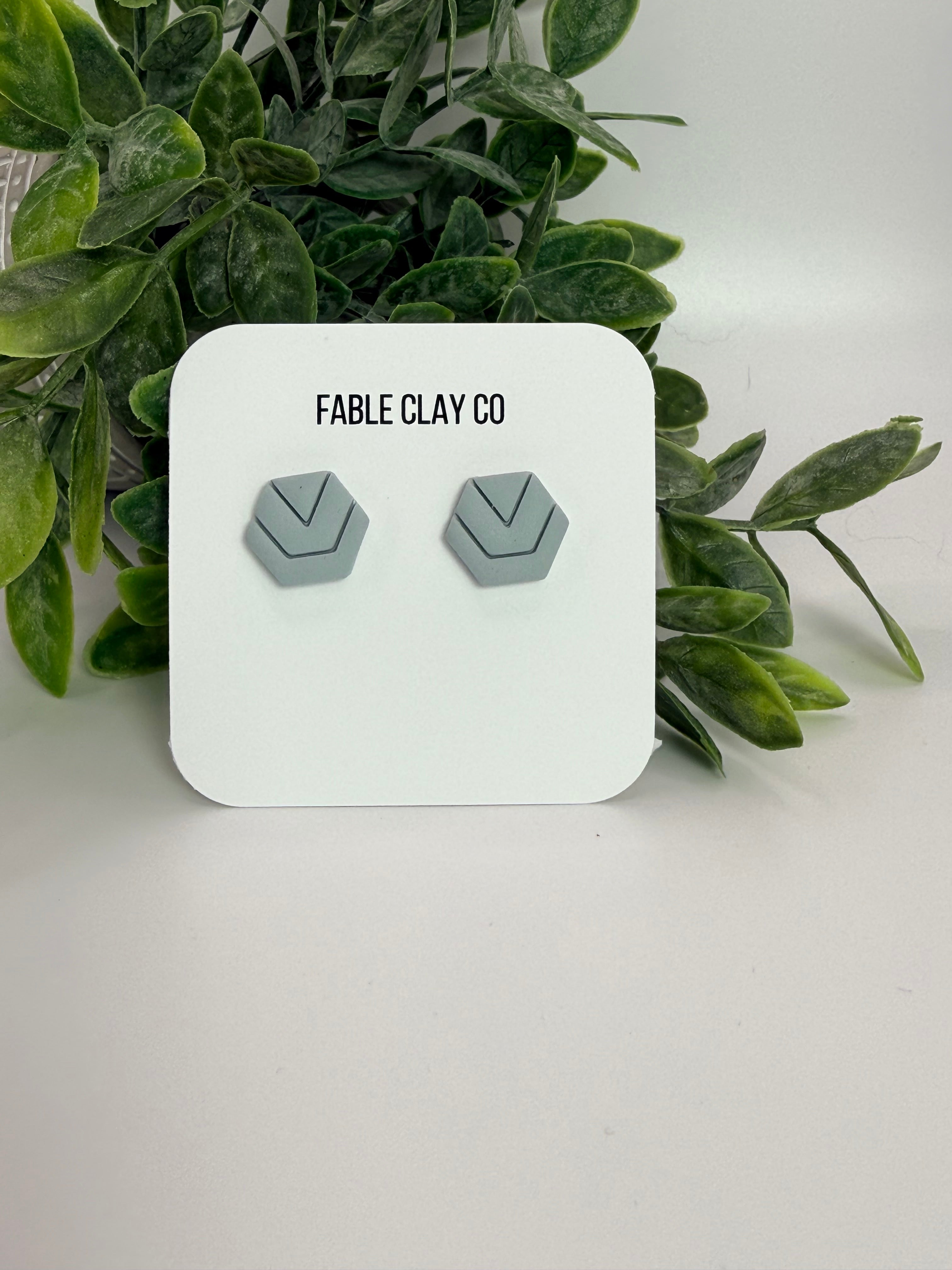 Fable Clay Co Hexa clay sculpture with geometric hexagon shape and earthy textured finish on a neutral background