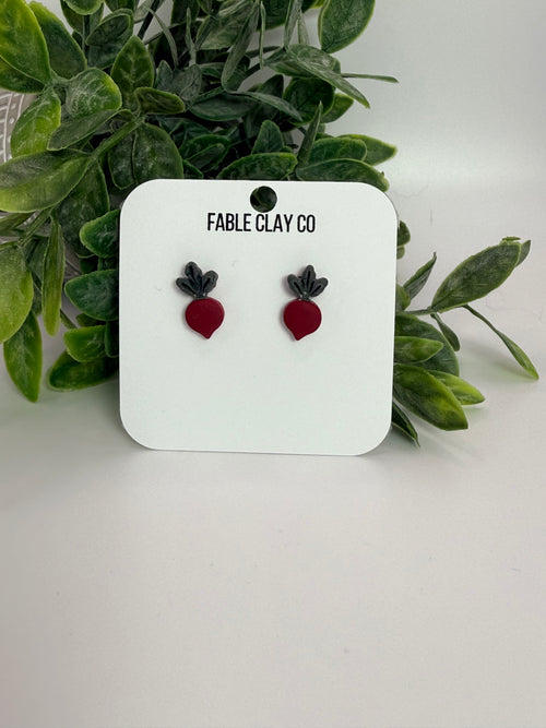 Fable Clay Co beet-shaped ceramic dish with textured surface, natural earthy tones, and handmade craftsmanship.