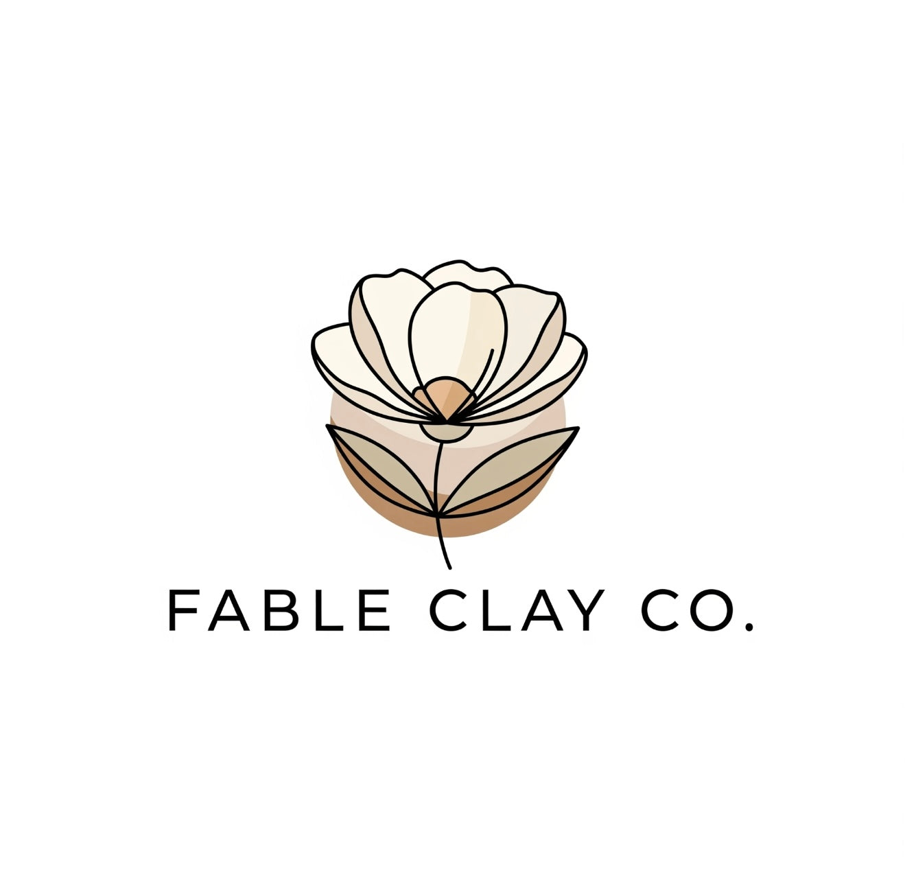 Fable Clay Co logo featuring a simple, elegant design with the brand name in stylish lettering on a white background.